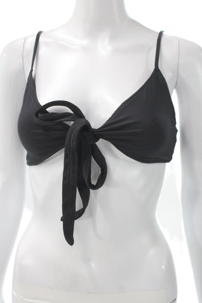 L Space Womens Bikini Top Black Solid Nylon Beach Size S