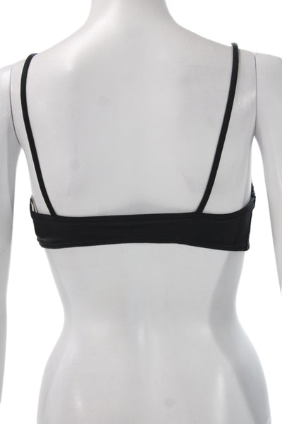 L Space Womens Bikini Top Black Solid Nylon Beach Size S