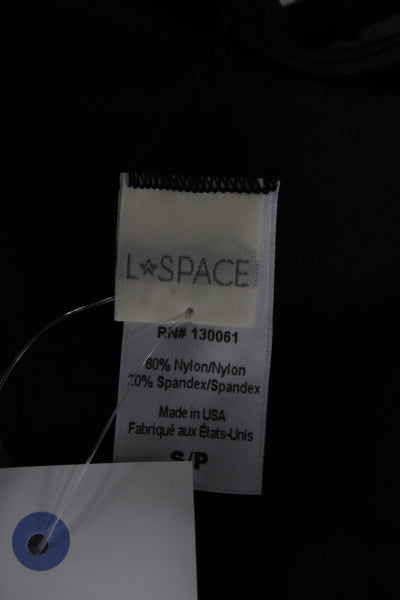 L Space Womens Bikini Top Black Solid Nylon Beach Size S