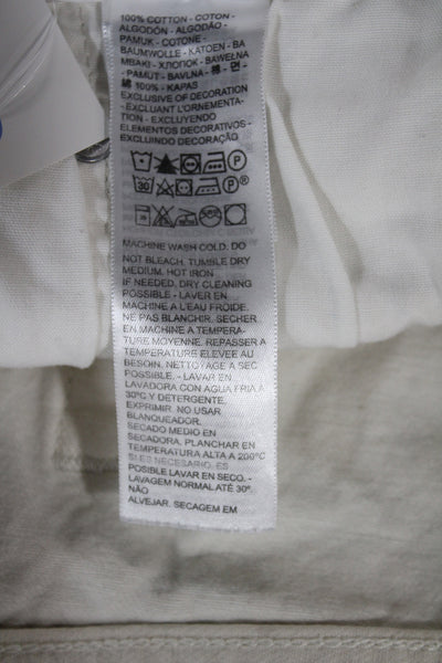 Levis Womens Cut-Off Shorts White 100% Cotton Button Size 32