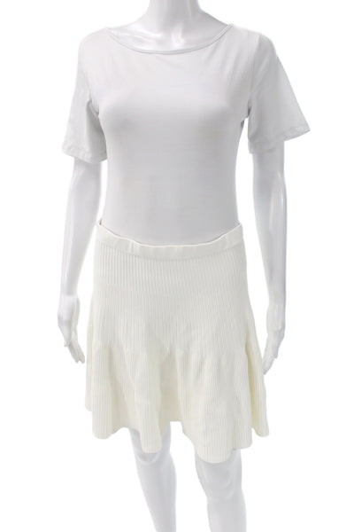Ralph Lauren Womens White Short Flare Skirt Size L