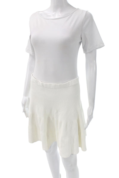 Ralph Lauren Womens White Short Flare Skirt Size L