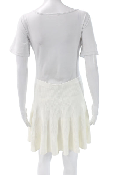 Ralph Lauren Womens White Short Flare Skirt Size L