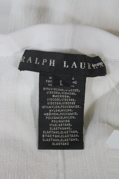 Ralph Lauren Womens White Short Flare Skirt Size L