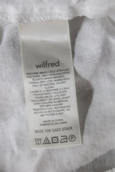 Wilfred Womens Maxi Skirt Set White Drawstring Organic Linen Boho Long Size M