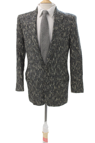 Boss Hugo Boss Mens Check Mohair Blazer Button Closure Multicolor Size 38