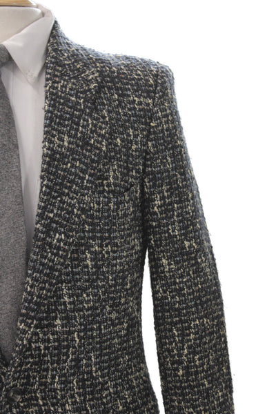 Boss Hugo Boss Mens Check Mohair Blazer Button Closure Multicolor Size 38