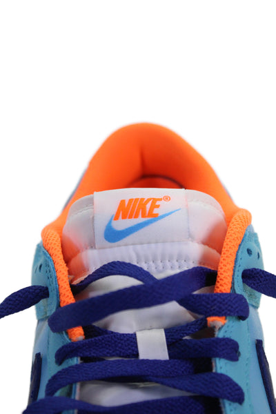 Nike Mens Lace Up Perforated Leather Dunk Low SE Sneakers Baltic Blue Size 9
