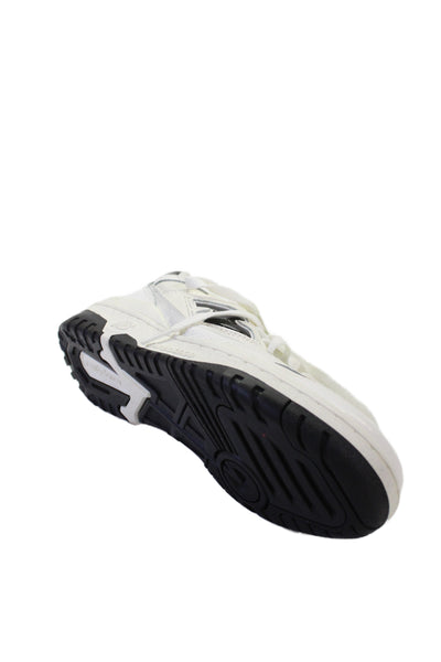 New Balance Mens Lace Up Logo Leather 550 Sneakers White Black Size 10