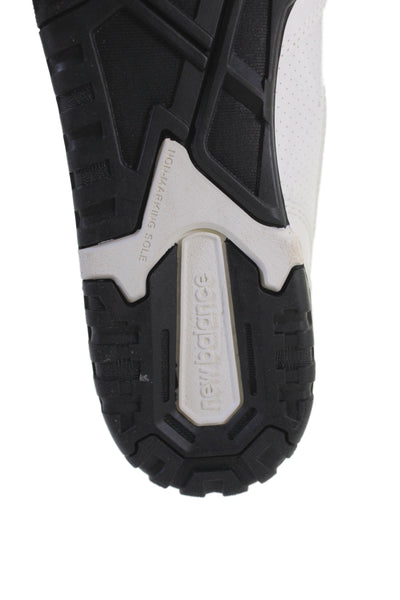 New Balance Mens Lace Up Logo Leather 550 Sneakers White Black Size 10