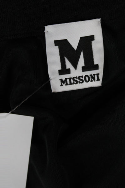 M Missoni Womens A-Line Skirt Black Geometric Polyester Knee Length Size 44