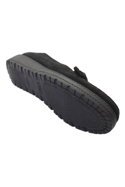 Stuart Weitzman Womens Slip On Wedge Heel Buckle Strap Loafers Black Size 10.5M