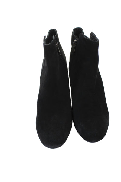 Geox Womens Suede Round Toe Side Zip Ankle Boots Black Size 41 11