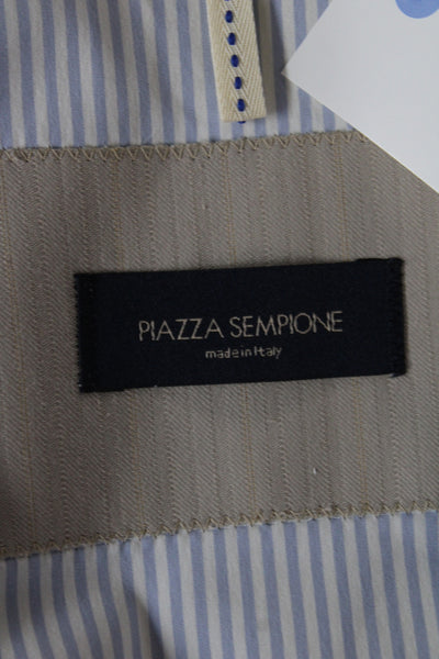Piazza Sempione Womens Beige Cupro Herringbone Jacket Long Sleeve Size 48