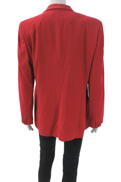 Armani Collezioni Women Basic Jacket Red Long Sleeve Button Size 12
