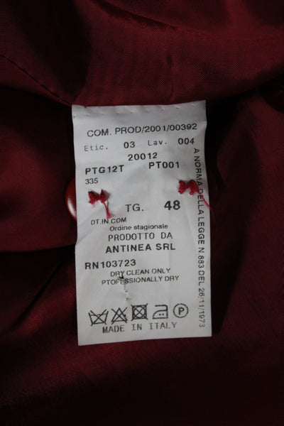Armani Collezioni Women Basic Jacket Red Long Sleeve Button Size 12