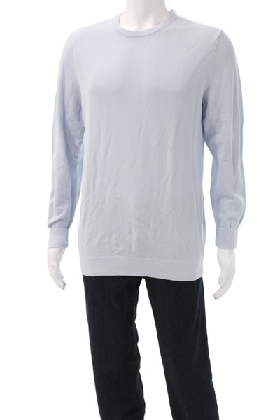 Theory Mens Pullover Sweater Blue 99% Cotton Crew Neck Long Sleeve Size L