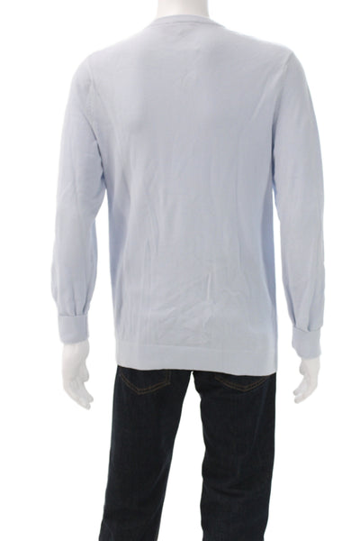 Theory Mens Pullover Sweater Blue 99% Cotton Crew Neck Long Sleeve Size L