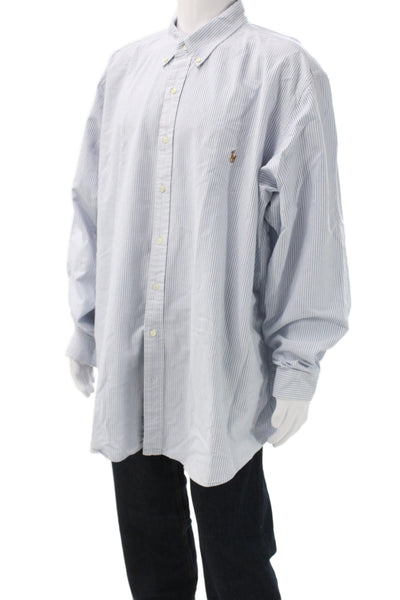 Polo Ralph Lauren Mens Button Up Striped Cotton Shirt Size 3XLT