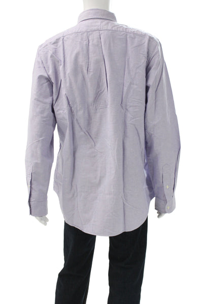 Polo Ralph Lauren Mens Button Up Long Sleeve Purple Cotton Shirt Size 2XL