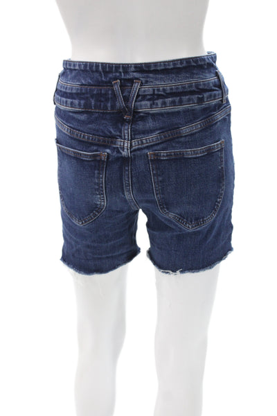 Veronica Beard Women Cut-Off Denim Shorts Blue Button Size 27