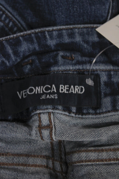 Veronica Beard Women Cut-Off Denim Shorts Blue Button Size 27