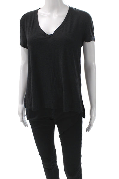 Beyond Yoga Womens Black V-Neck Short Sleeve Basic T-Shirt Yoga Size XS