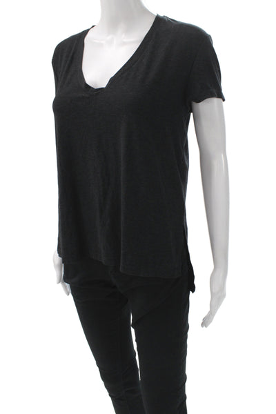 Beyond Yoga Womens Black V-Neck Short Sleeve Basic T-Shirt Yoga Size XS