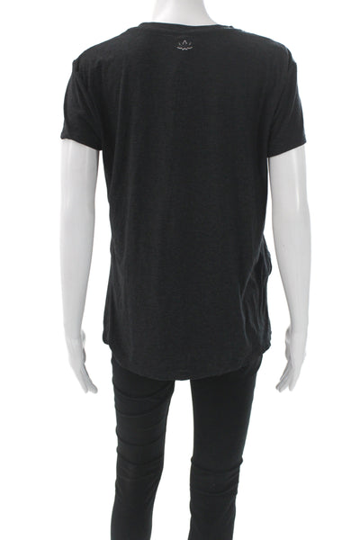 Beyond Yoga Womens Black V-Neck Short Sleeve Basic T-Shirt Yoga Size XS