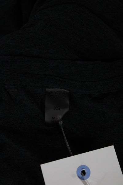 Beyond Yoga Womens Black V-Neck Short Sleeve Basic T-Shirt Yoga Size XS
