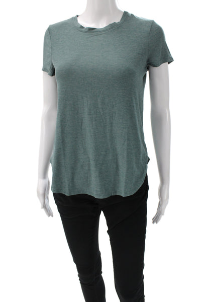 Beyond Yoga Women Basic Green Crew Neck Short Sleeve T-Shirt Size XS