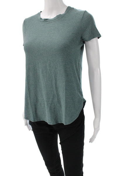 Beyond Yoga Women Basic Green Crew Neck Short Sleeve T-Shirt Size XS