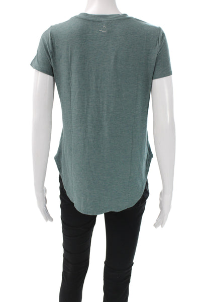 Beyond Yoga Women Basic Green Crew Neck Short Sleeve T-Shirt Size XS