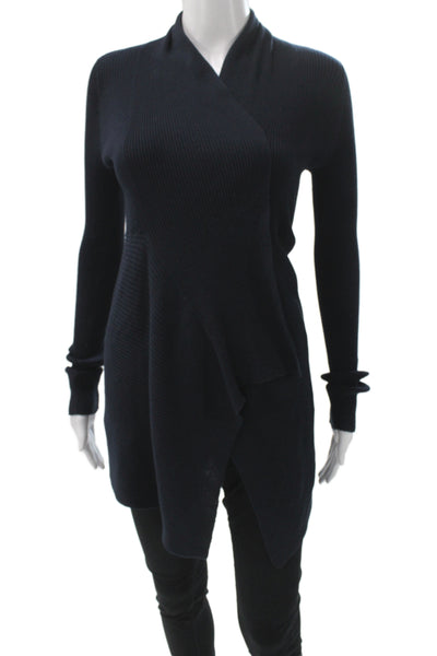 Cotton By Autumn Cashmere Women Black V-Neck Cardigan Cotton Longsleeve Size XS