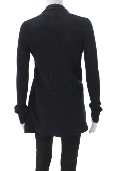 Cotton By Autumn Cashmere Women Black V-Neck Cardigan Cotton Longsleeve Size XS