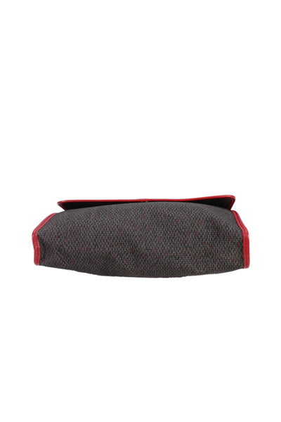 Yves Saint Laurent  Women's Leather Woven Gold Hardware  Front Flap Red