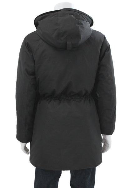 Everlane Womens Black Parka Recycled Polyester Long Sleeve Snap Size L