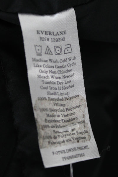 Everlane Womens Black Parka Recycled Polyester Long Sleeve Snap Size L