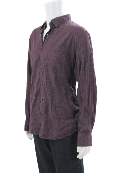 Bonobos Mens Slim Fit Button Down Shirt Purple Cotton Size Extra Large