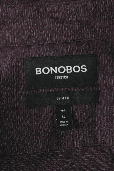 Bonobos Mens Slim Fit Button Down Shirt Purple Cotton Size Extra Large