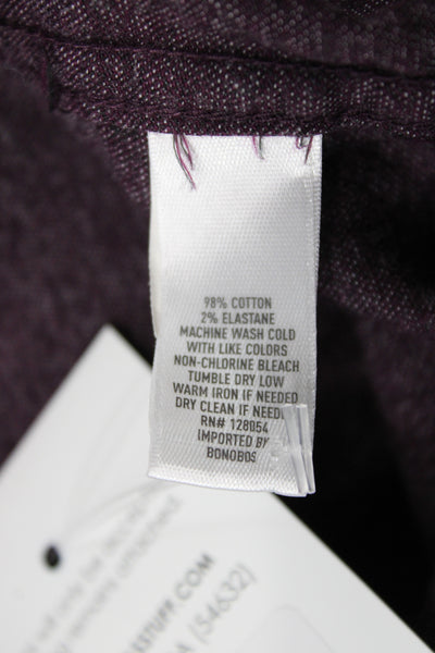 Bonobos Mens Slim Fit Button Down Shirt Purple Cotton Size Extra Large