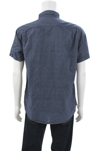 Bonobos Mens Slim Fit Button Down Shirt Navy Blue White Size Large