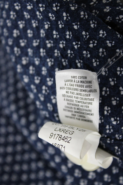 Bonobos Mens Slim Fit Button Down Shirt Navy Blue White Size Large