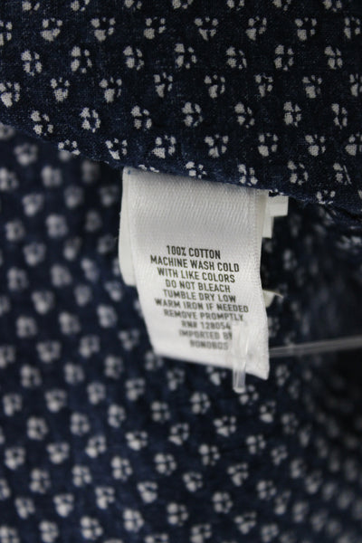 Bonobos Mens Slim Fit Button Down Shirt Navy Blue White Size Large