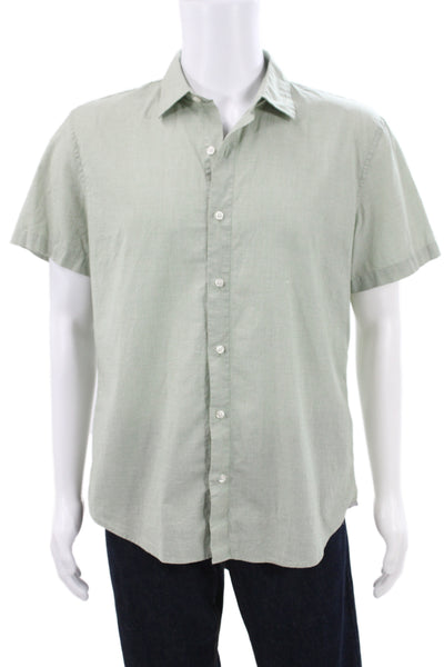 Bonobos Mens Slim Fit Button Down Shirt Green Cotton Size Large