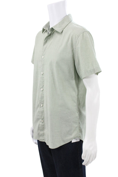 Bonobos Mens Slim Fit Button Down Shirt Green Cotton Size Large
