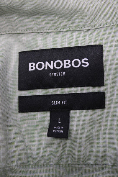 Bonobos Mens Slim Fit Button Down Shirt Navy Blue White Size Large