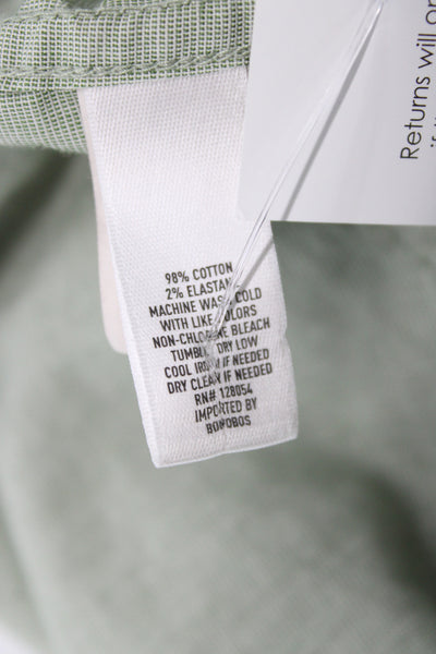 Bonobos Mens Slim Fit Button Down Shirt Green Cotton Size Large