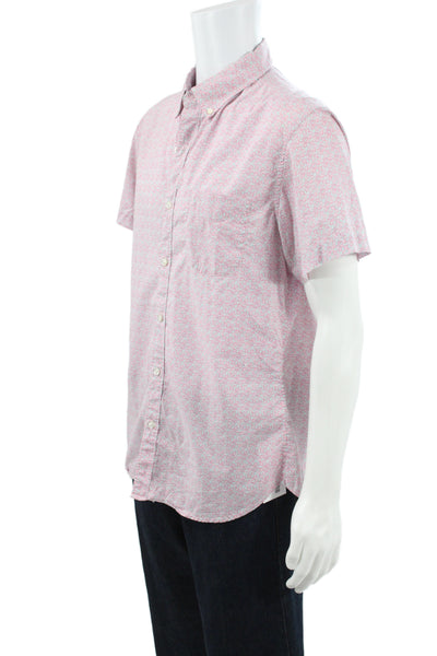 Bonobos Mens Floral Print Slim Fit Button Down Shirt Blue Pink Size Large