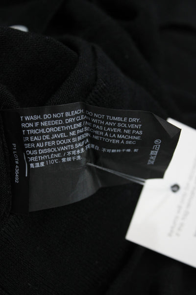 Theory Women Cardigan Black Silk Crew Neck Long Sleeve Size S